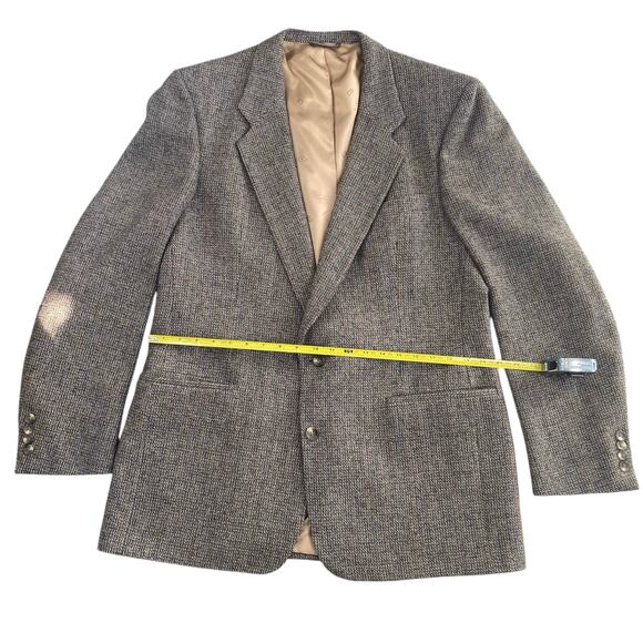 Vintage Christian Dior Mens Brown Wool Houndstooth Blazer Size M - Picture 4 of 11